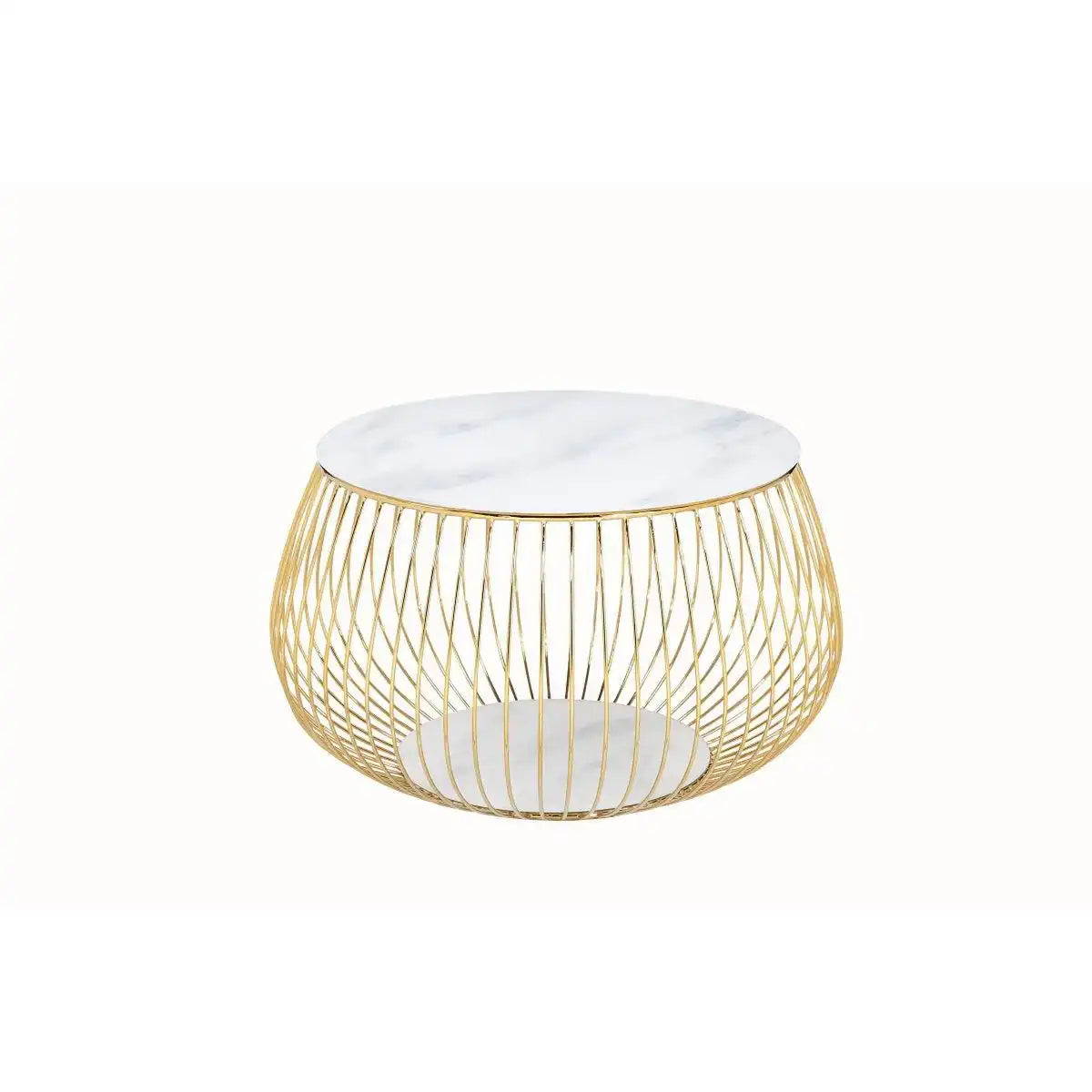 Couchtisch mit Metallkorb Ø 72 cm - HomeDesign Knaus