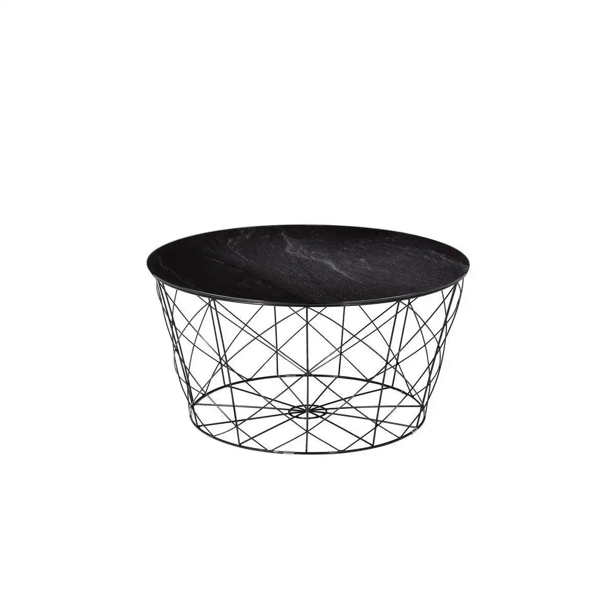 Couchtisch mit Metallkorb Ø 80 cm - HomeDesign Knaus