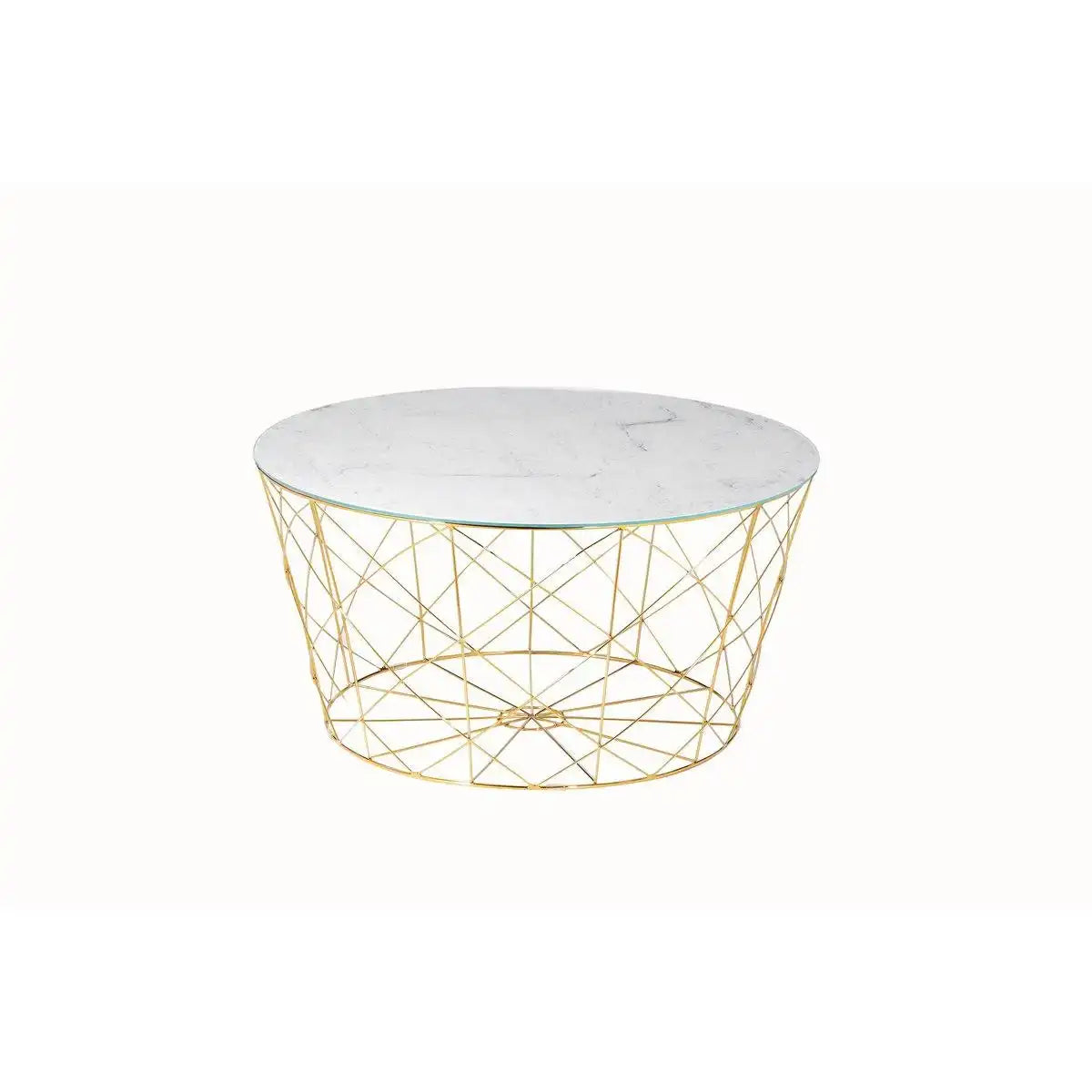 Couchtisch mit Metallkorb Ø 80 cm - HomeDesign Knaus