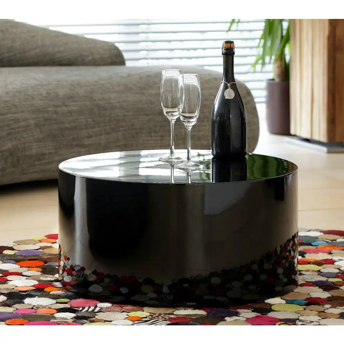 Couchtisch Ø 60 cm rund schwarz - HomeDesign Knaus