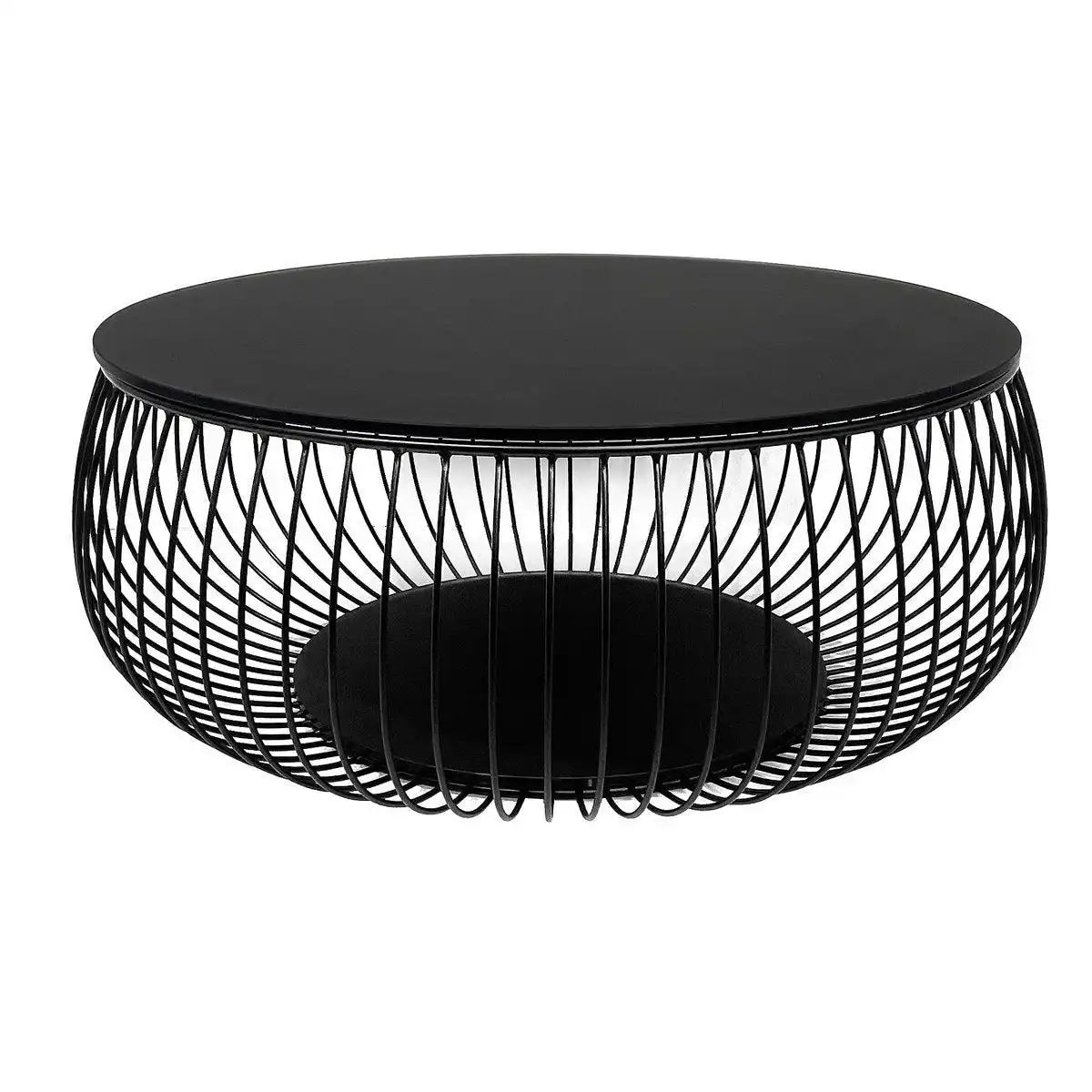 Couchtisch Ø 86 cm Schwarz - HomeDesign Knaus
