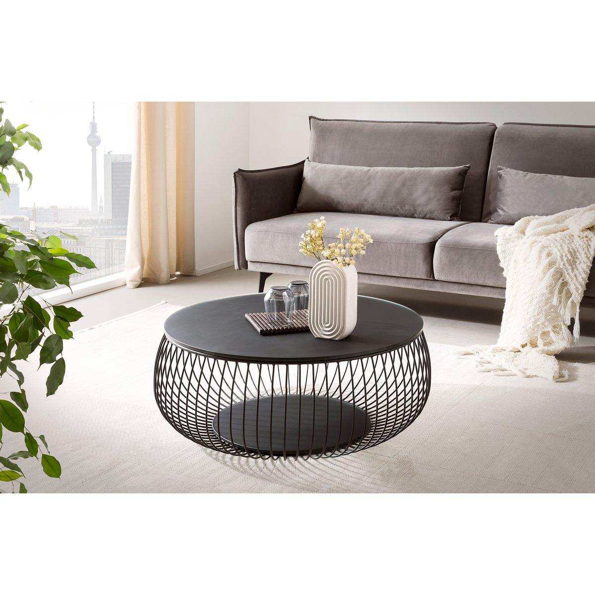 Couchtisch Ø 86 cm Schwarz - HomeDesign Knaus