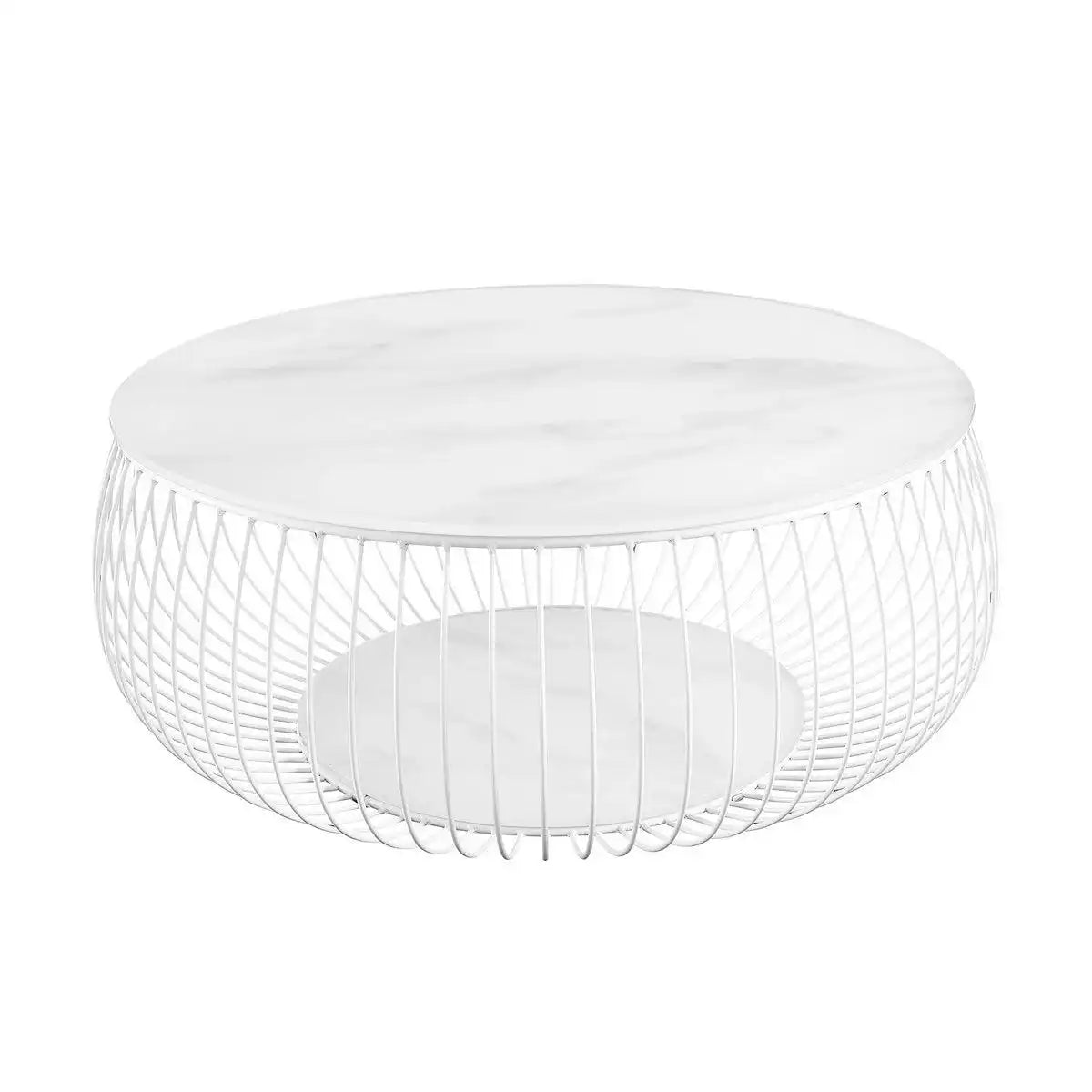 Couchtisch Ø 86 cm Weiß - HomeDesign Knaus