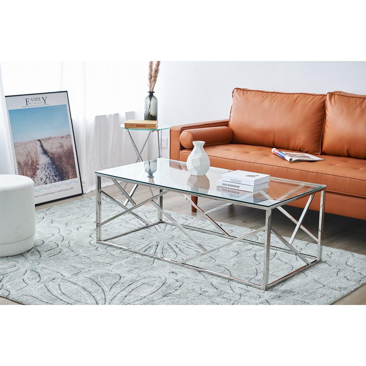 Couchtisch silber 120x60 cm - HomeDesign Knaus