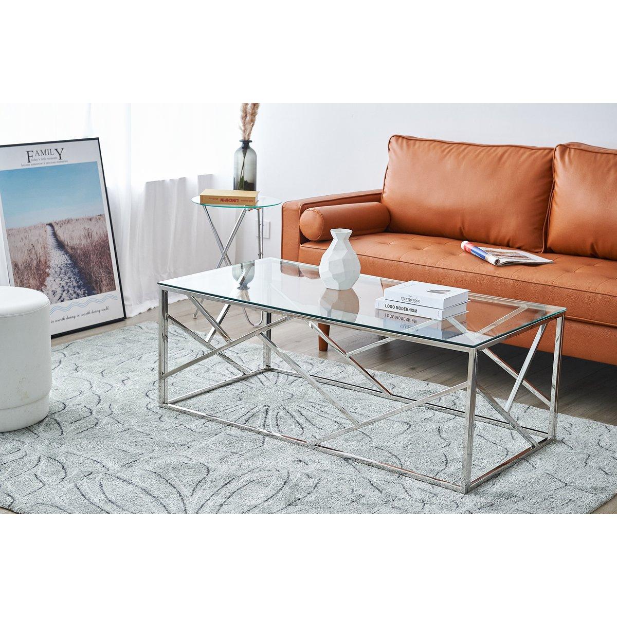 Couchtisch silber 120x60 cm - HomeDesign Knaus