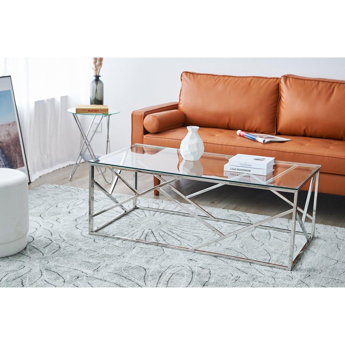 Couchtisch silber 120x60 cm - HomeDesign Knaus