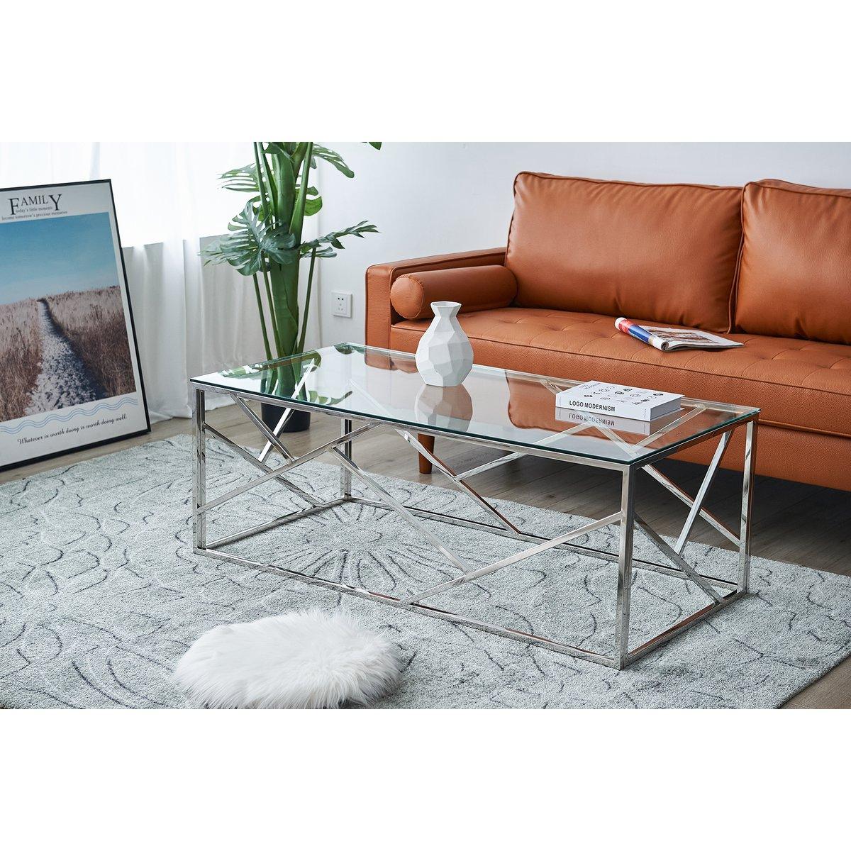 Couchtisch silber 120x60 cm - HomeDesign Knaus