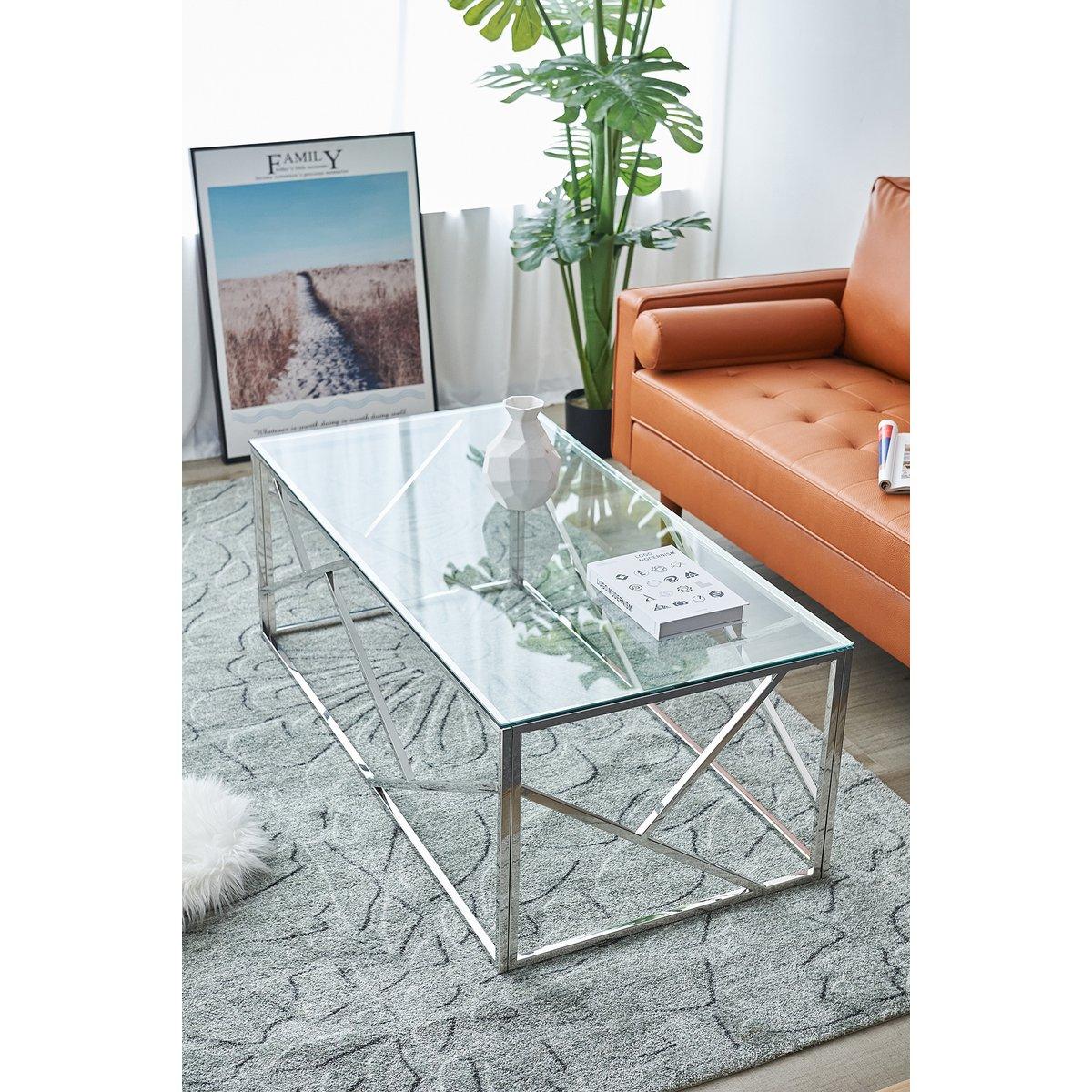 Couchtisch silber 120x60 cm - HomeDesign Knaus