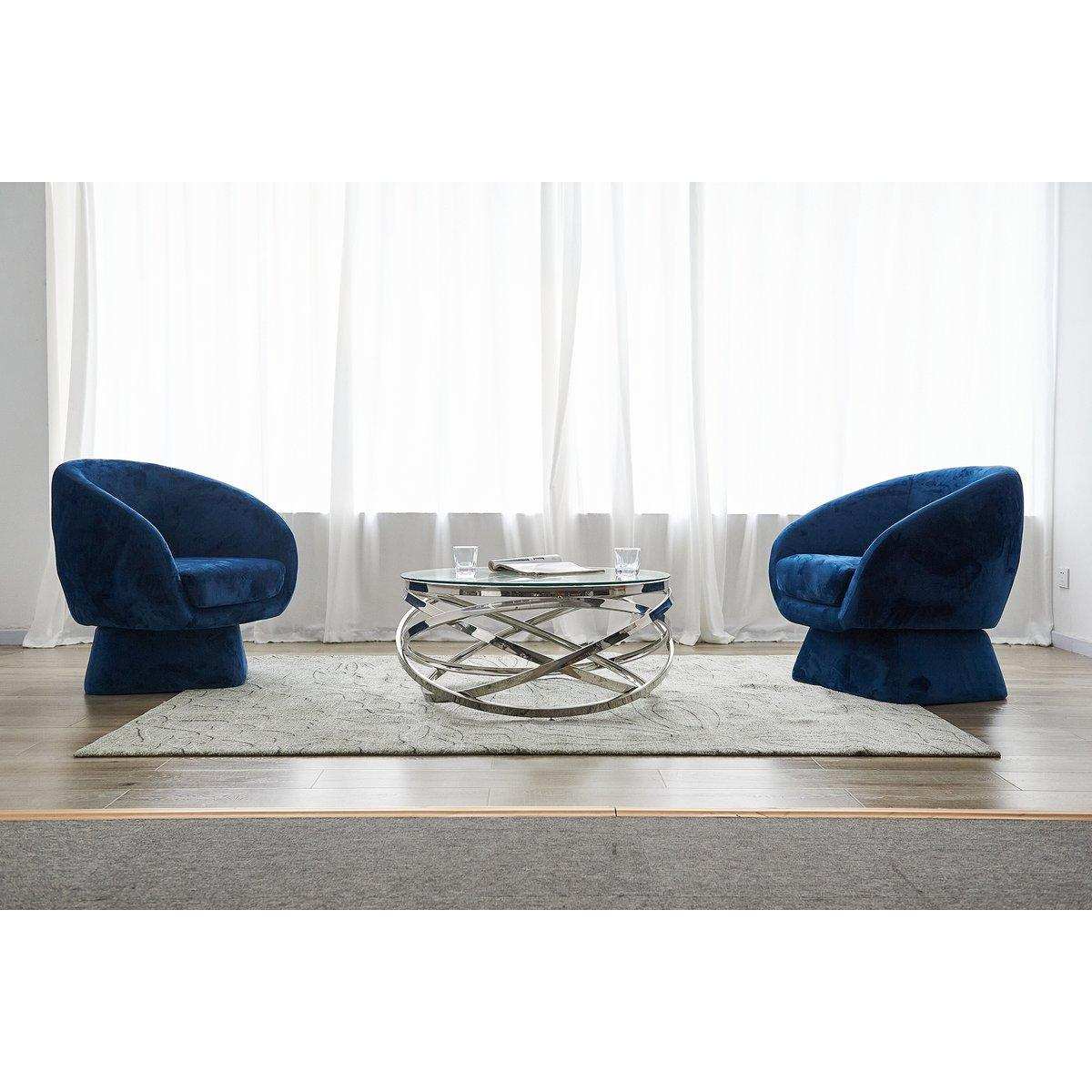 Couchtisch silber Ø 80 cm - HomeDesign Knaus