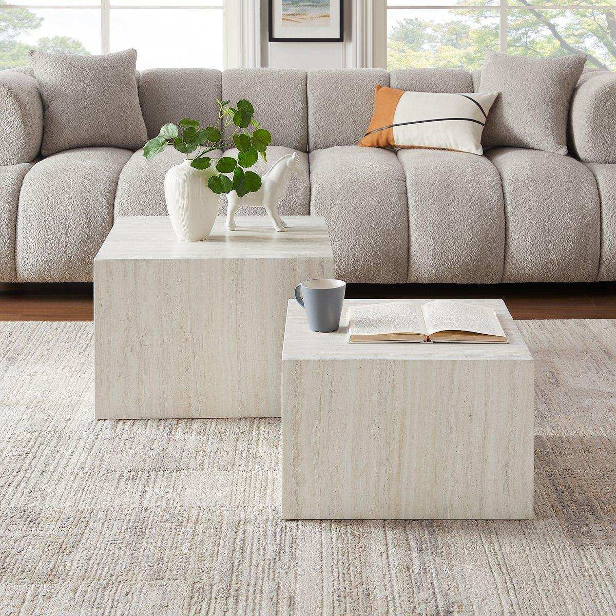 Couchtisch Travertin 2er Set - HomeDesign Knaus
