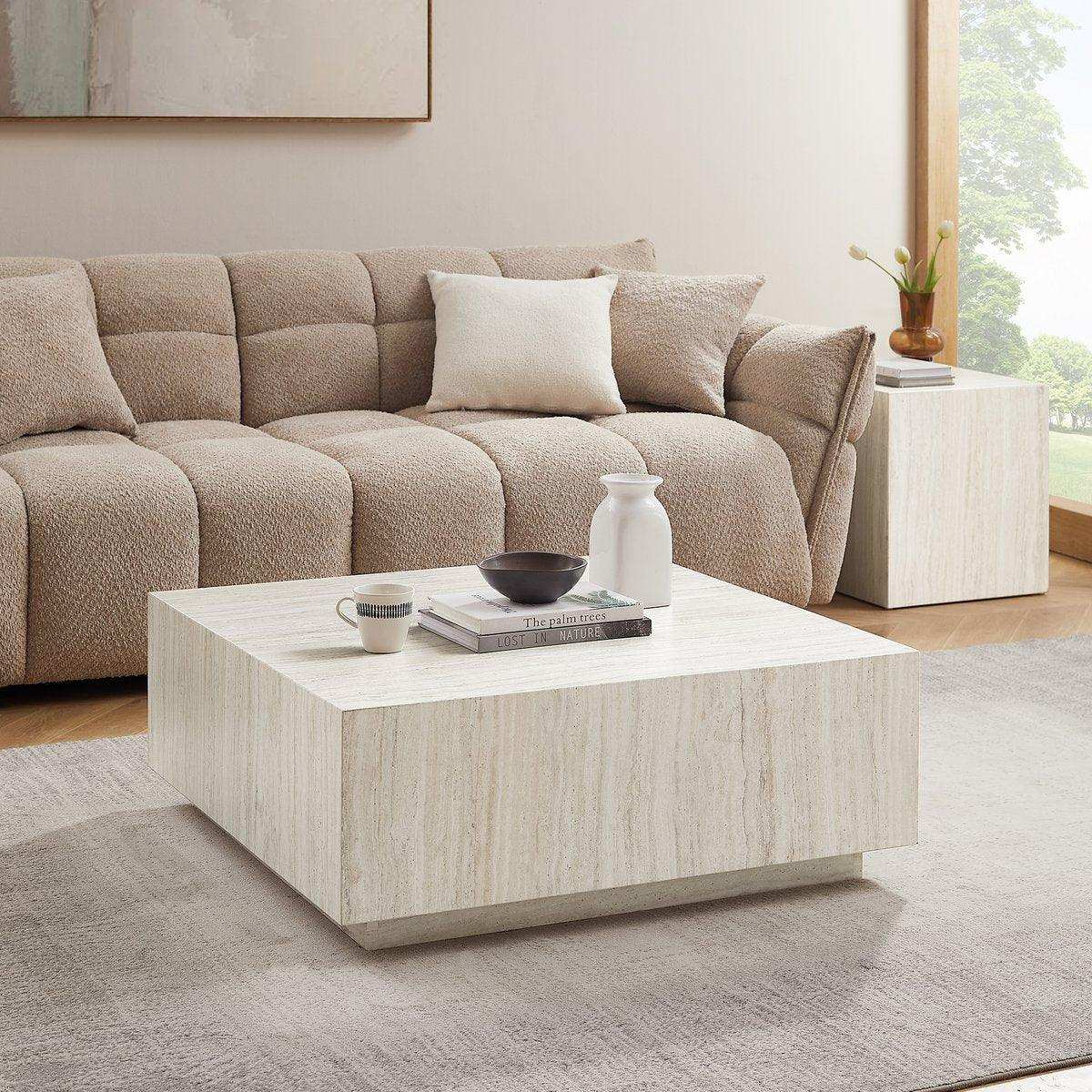 Couchtisch Travertin 90x90 cm - HomeDesign Knaus