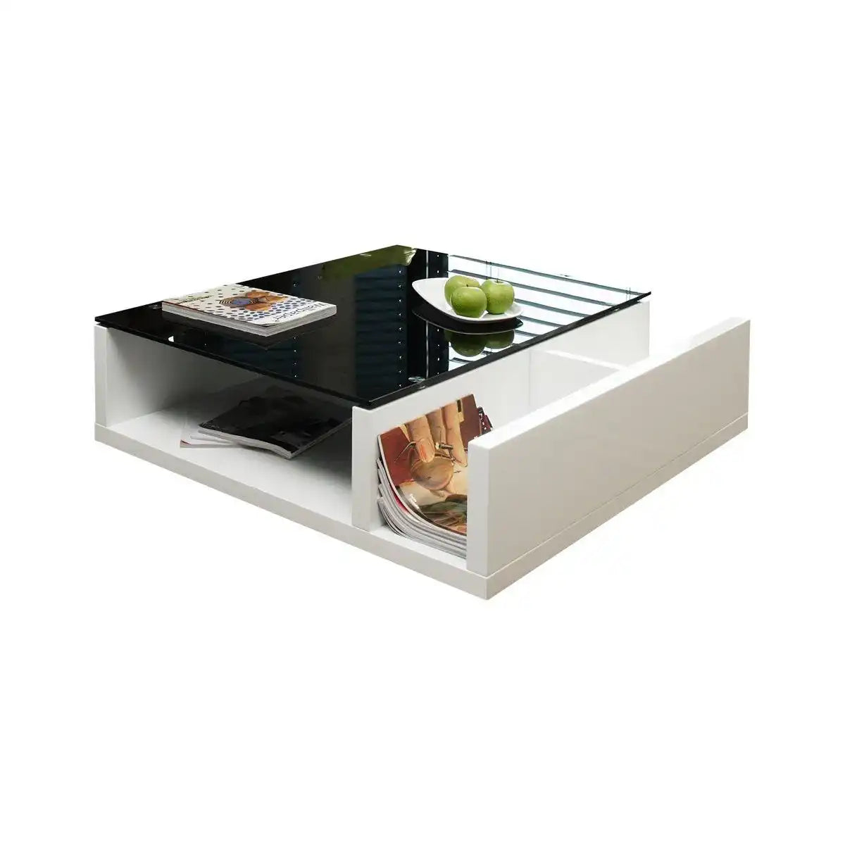 Couchtisch Weiß/Schwarz 100x100 cm - HomeDesign Knaus