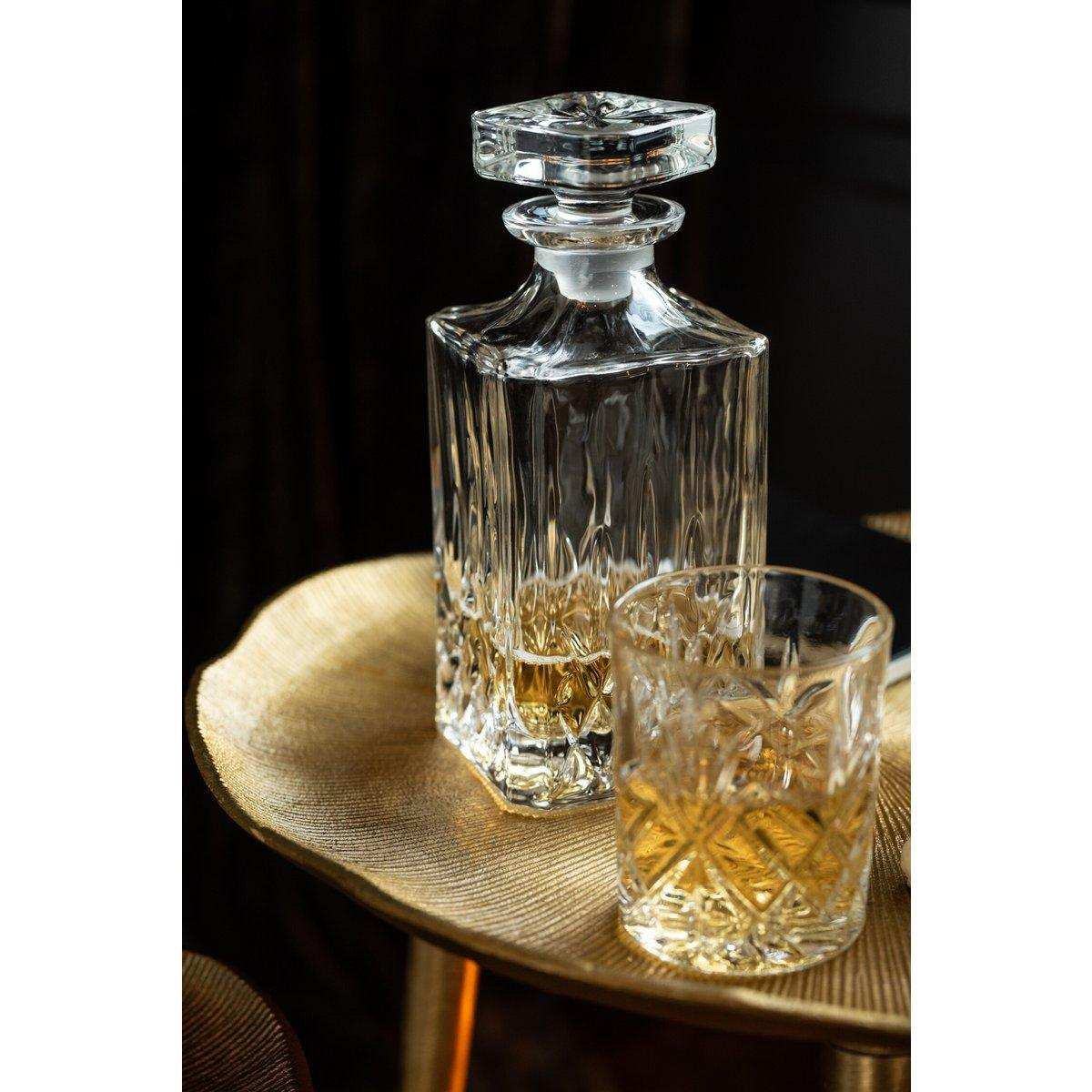Cut Karaffe Dekantierkaraffe + Stopfen aus geschliffenem Glas 700ml - HomeDesign Knaus