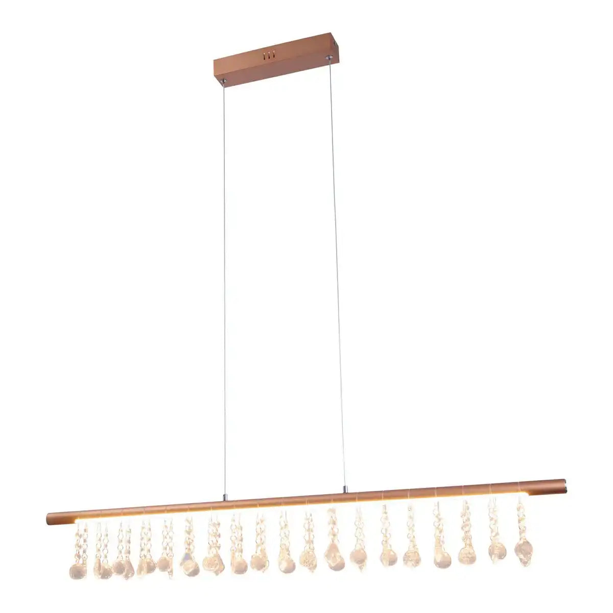 LED Pendelleuchte "NOBILIS" Länge ca. 100 cm, aus Metall und Kunststoff in Gold, mit fest verbauten LEDs, Beleuchtung für Wohnzimmer, Esszimmer oder Büro