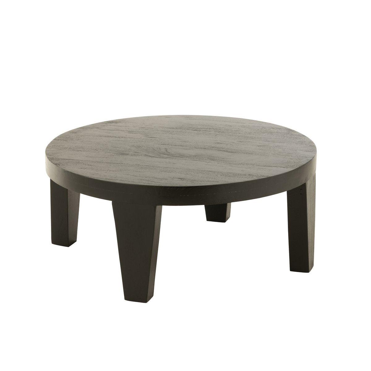J-Line Couchtisch, rund, Mangoholz, mattschwarz