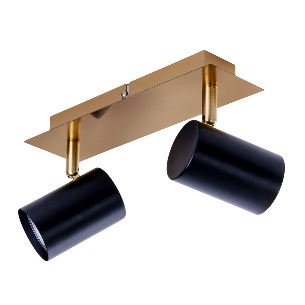 2er Wand- und Deckenleuchte "FRIDA" in Metall schwarz / Gold, Deckenstrahler, GU10, Deckenlampe für Esszimmer, Wohnzimmer, Diele oder Büro, 24 cm lang