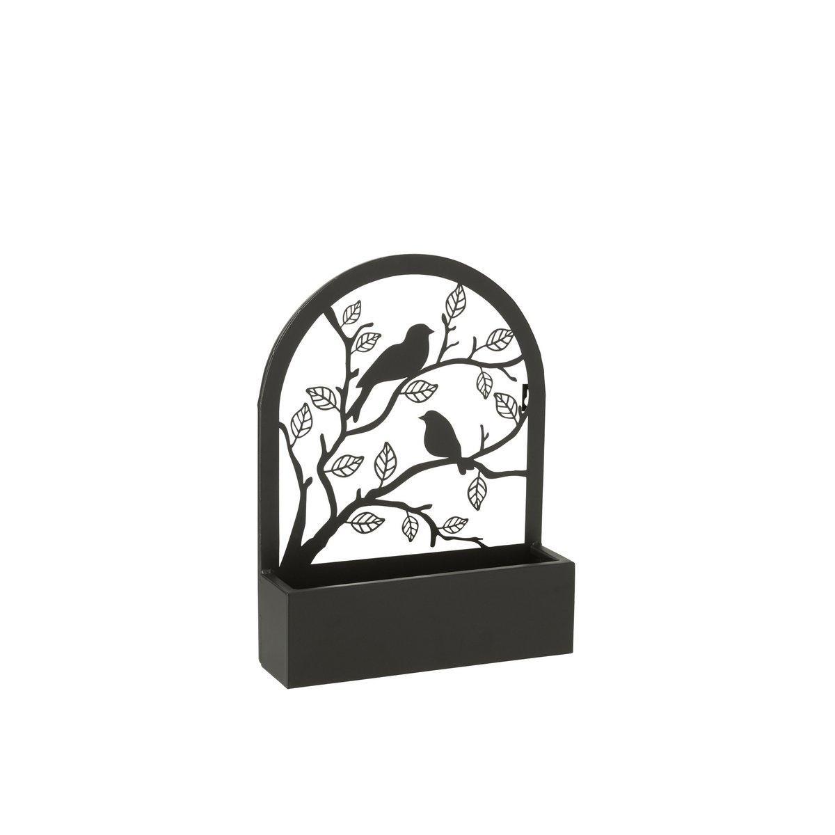 J-Line Blumentopf Birds - Metall - Schwarz - Ø 8,50 cm