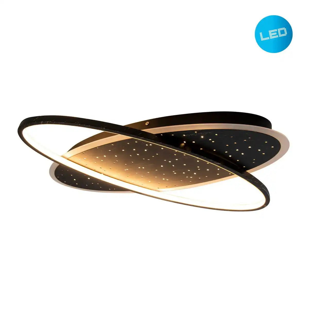 LED Deckenleuchte "STELARIS" ca. 60 cm lang, aus Metall und Kunststoff in Schwarz,, mit fest verbauten LEDs, Beleuchtung für Wohnräume und Büro