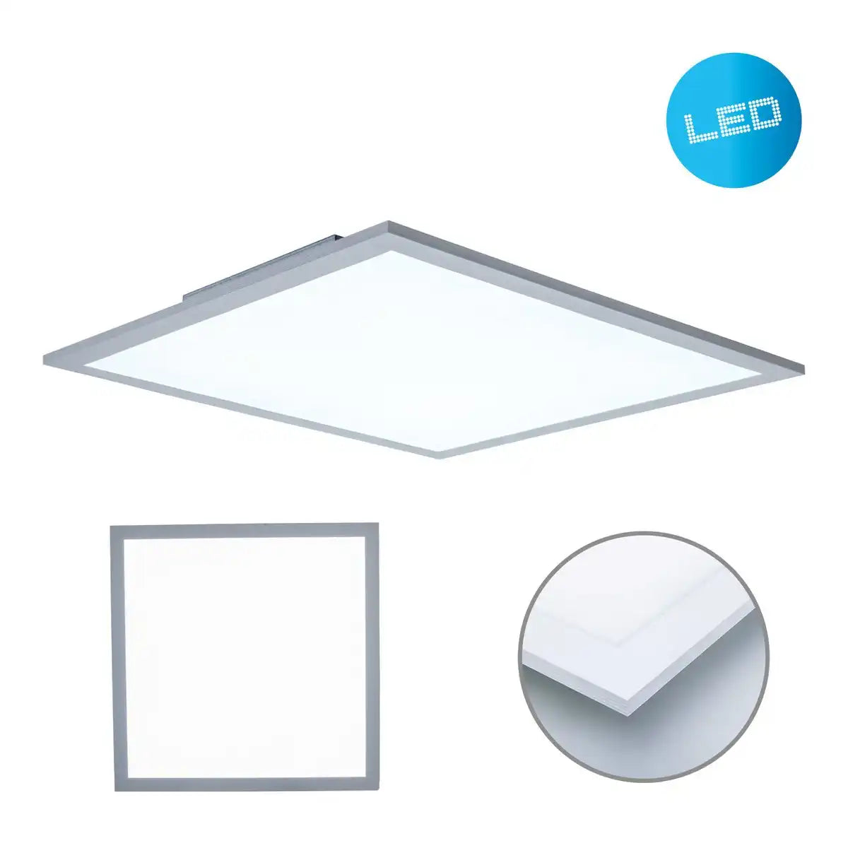 LED Aufbaupanel "NICOLA", Aufbauleuchte aus Metall und Kunststoff mit fest verbauten LEDs in neutralweiß, Panel für Innenräume 45 x 45 cm