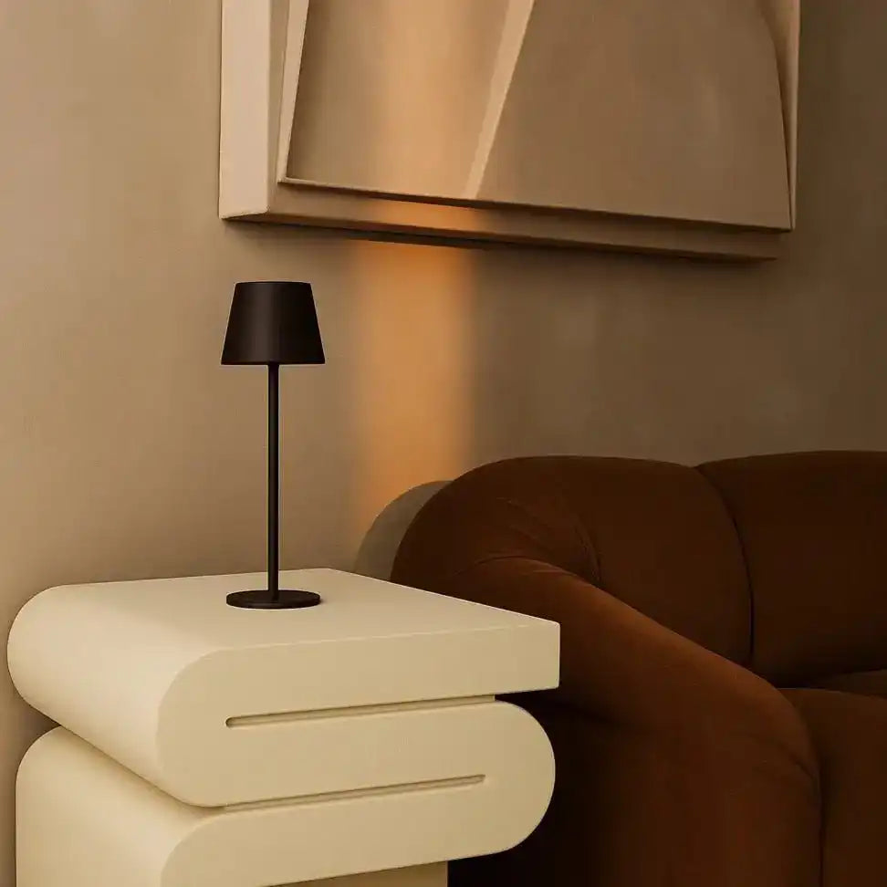 Jasper Mocha Brown - drahtlose Lampe mit Batterie -L -Metall, dimmbare und 3 Lichtstufen