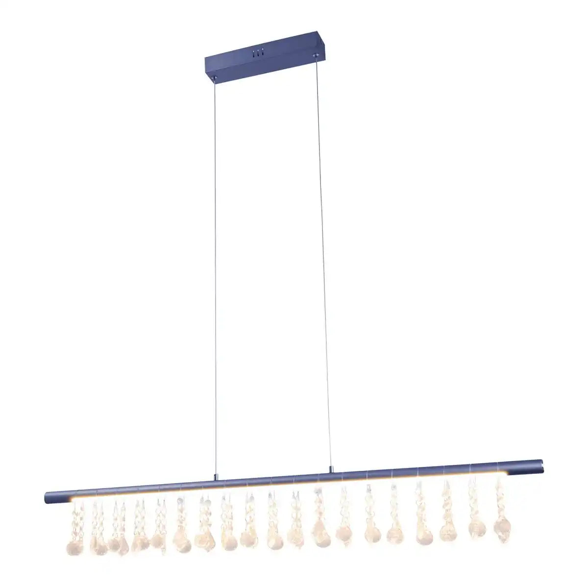 LED Pendelleuchte "NOBILIS" Länge ca. 100 cm, aus Metall und Kunststoff in Grau, mit fest verbauten LEDs, Beleuchtung für Wohnzimmer, Esszimmer oder Büro