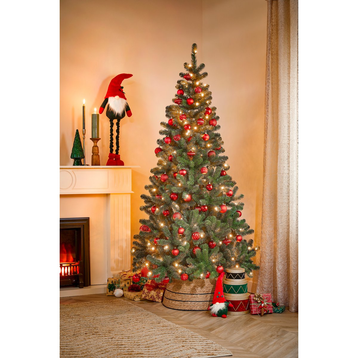 Weihnachtskugel-Set – 60 Stück – Ø7 cm – unzerbrechlich – Rot