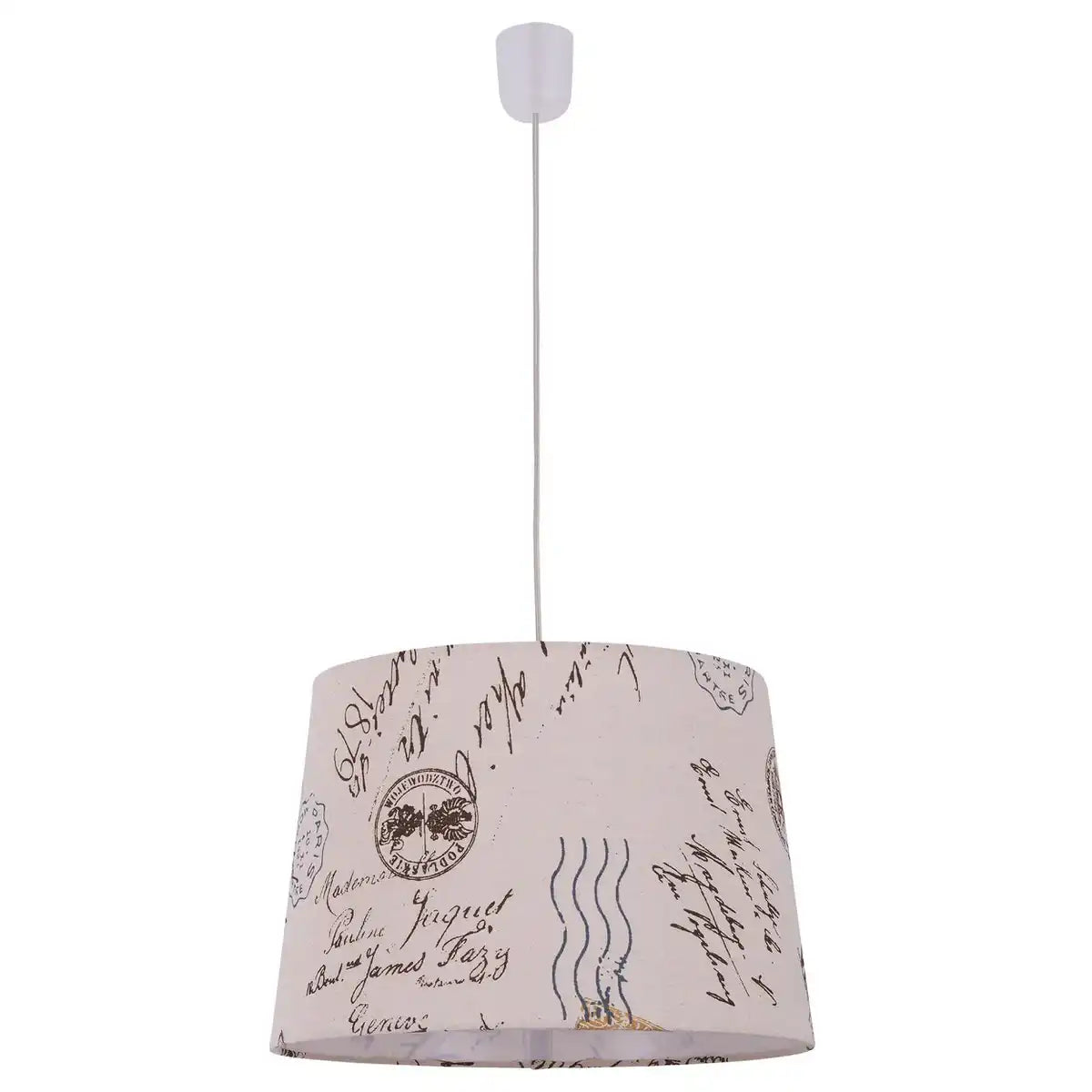 Textil-Pendelleuchte "PRINT", Junges Wohnen, Hängelampe, Textil in Braun, E27-Fassung, für Esszimmer, Wohnzimmer, Diele oder Büro, Ø40 cm