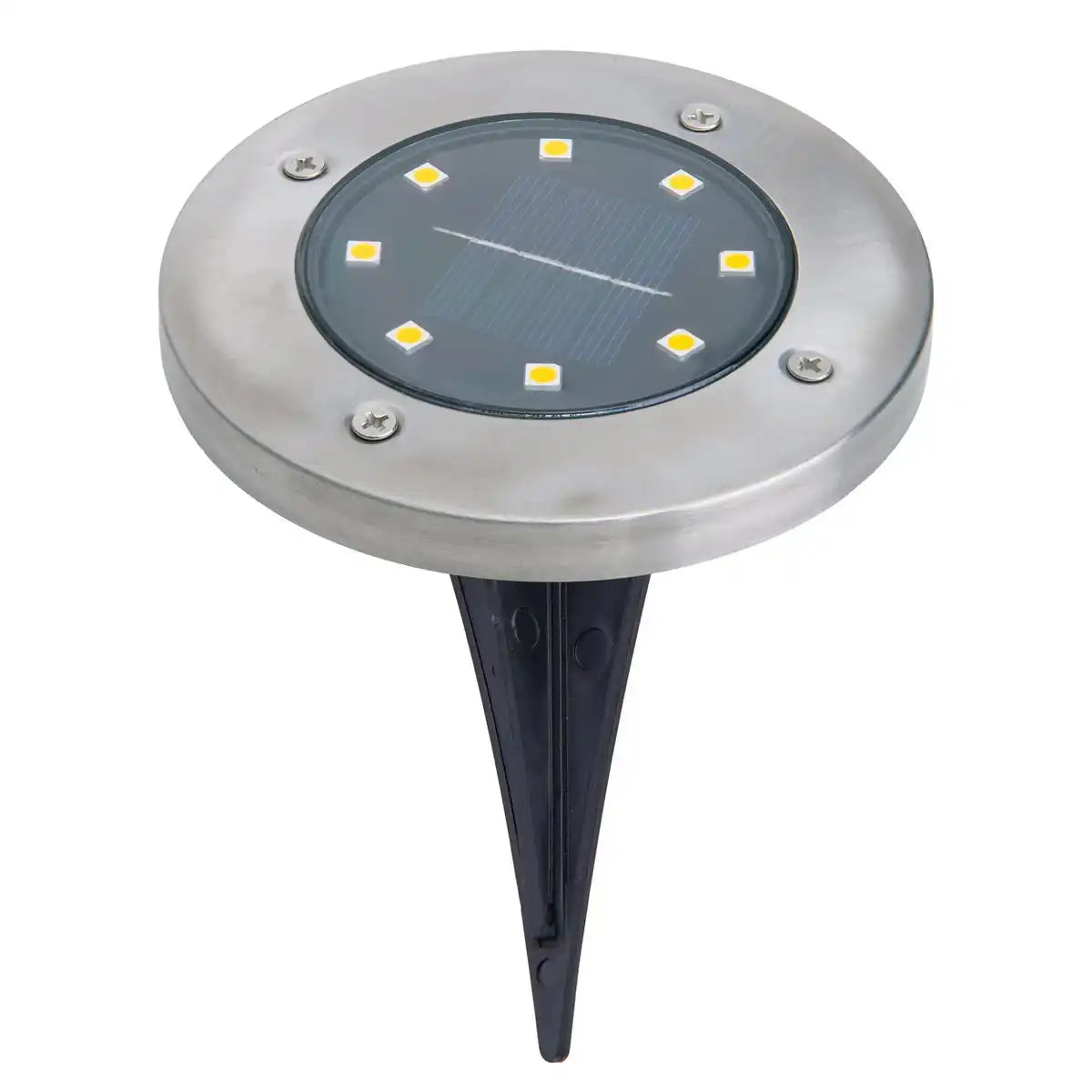 6er-Set LED Solar-Boden-Erdspieß "KIAN" , für Außen, Erdspieß aus Metall und Kunststoff in Stahl-blank, mit integrierter LED