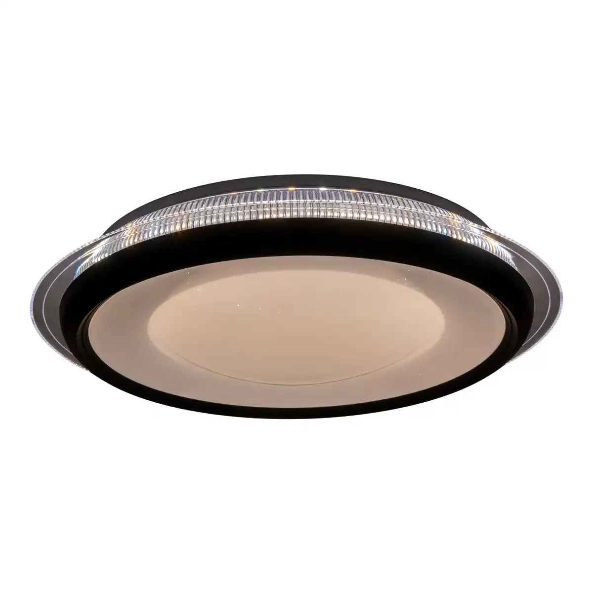 LED Deckenleuchte "CANNA" aus Metall und Kunststoff, dimmbar mit Fernbedienung, Farbwechsel von Warmweiß über Kaltweiß zu bunt, fest verbaute LEDs, Deckenlampe für Wohnzimmer, Esszimmer, Küche oder Flur mit 45 cm Durchmesser
