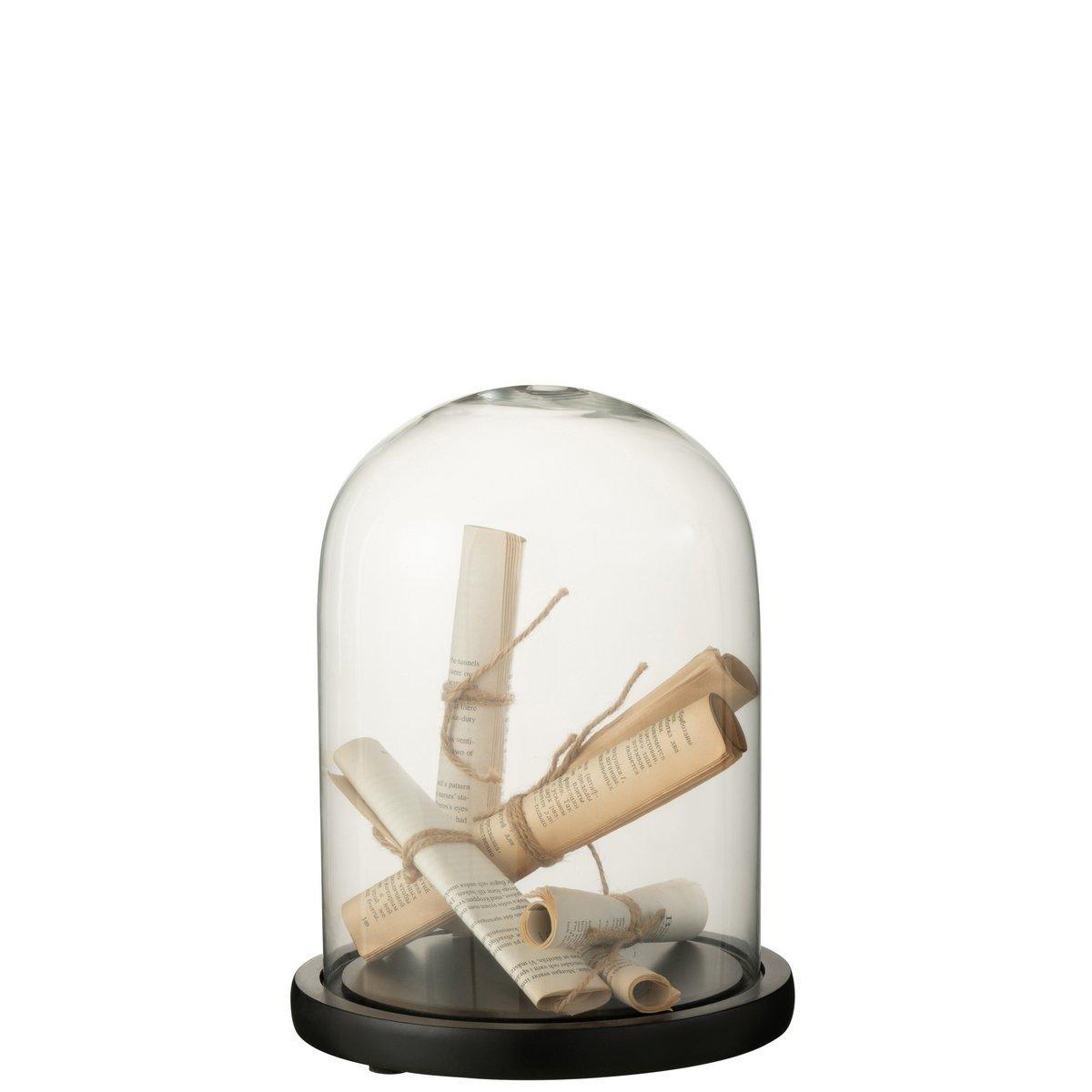 J-Line Glockenglas aus Papier, Pergamentglas, Beige, klein
