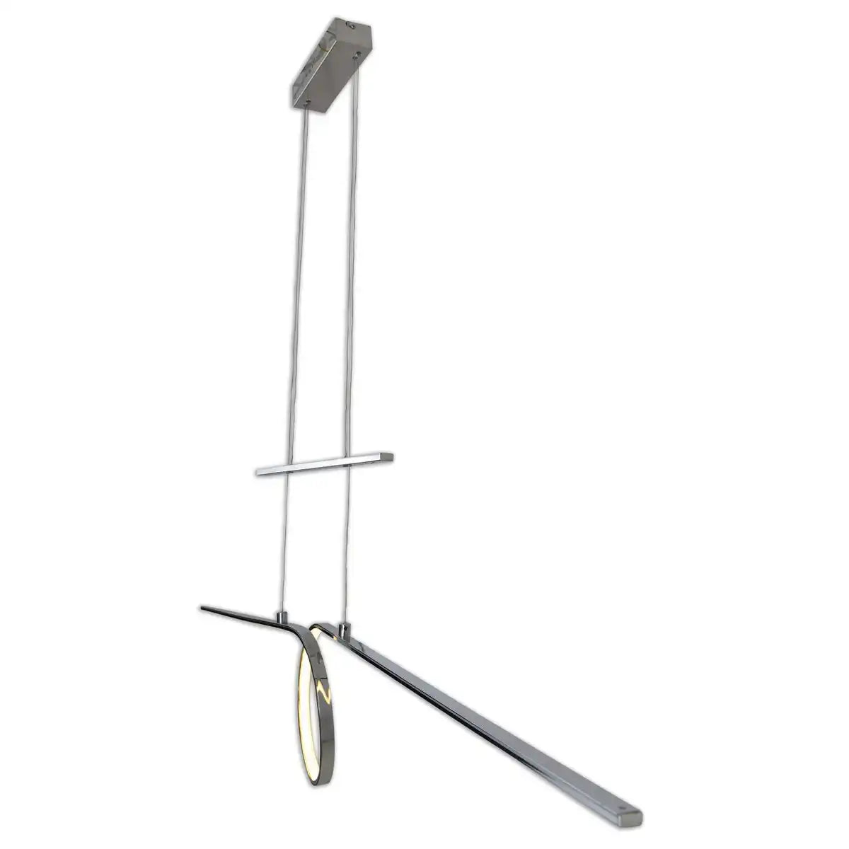 LED Gegenzug-Pendelleuchte "LOOP LINE" 130 cm lang, mit integrierter LED, aus Metall und Kunststoff