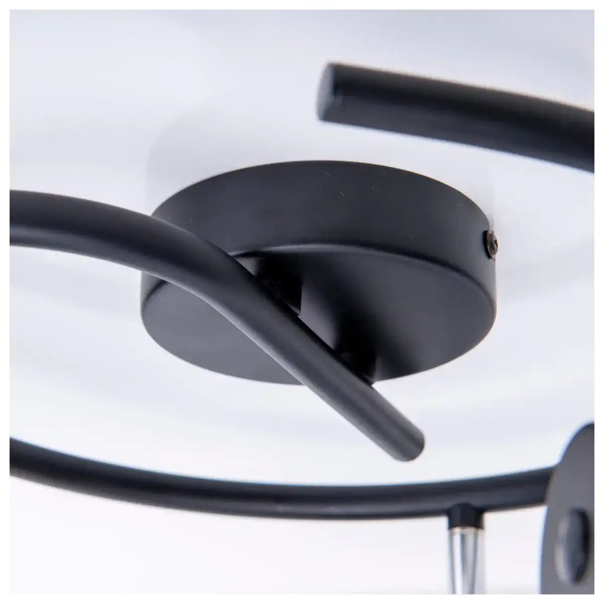3er Wand- und Deckenrondell Spot "CASCO" aus Metall in Schwarz, und Gold, mit E27-Fassung, Øca. 48 cm. Stilvolle Beleuchtung für Wohnzimmer, Esszimmer oder Küche.