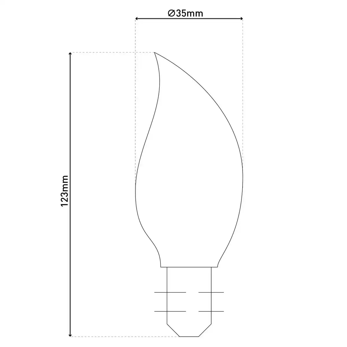 6er-Set LED-Kerze Windstoß mit E14-Fassung, Glas, warmweiß, für Esszimmer, Wohnzimmer, Diele oder Büro