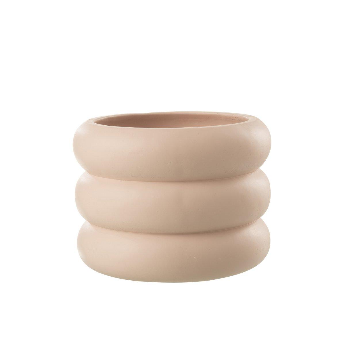 J-Line Blumentopf Ring – Zement – Beige – groß – Ø 23,00 cm
