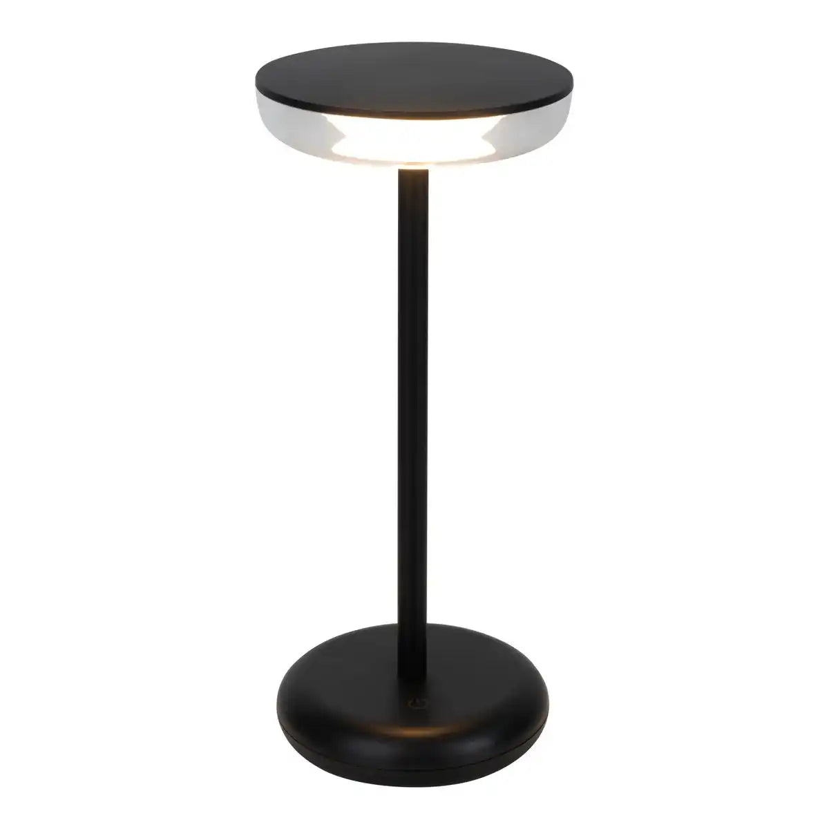 Akku-Tischleuchte "PASI" für Außen und Innen, aus Metall und Kunststoff in Schwarz, dimmbar, mit Touch- und Memory-Funktion, ca. 26 cm hoch