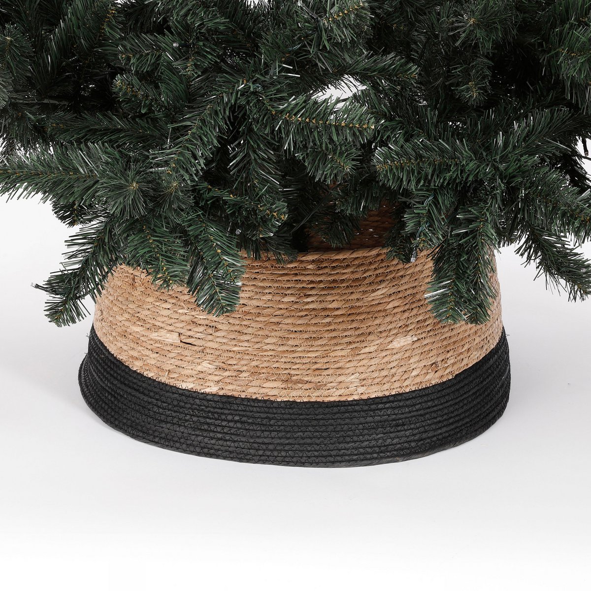 Weihnachtsbaumrock - H26 x Ø50 cm - Seegras - Schwarz