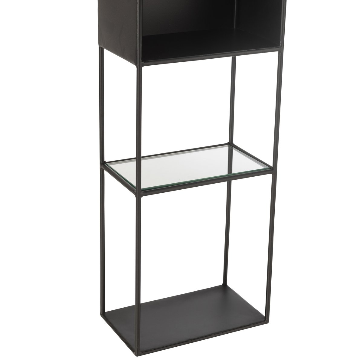 J-Line Rack Ricard Metall/Glas Schwarz