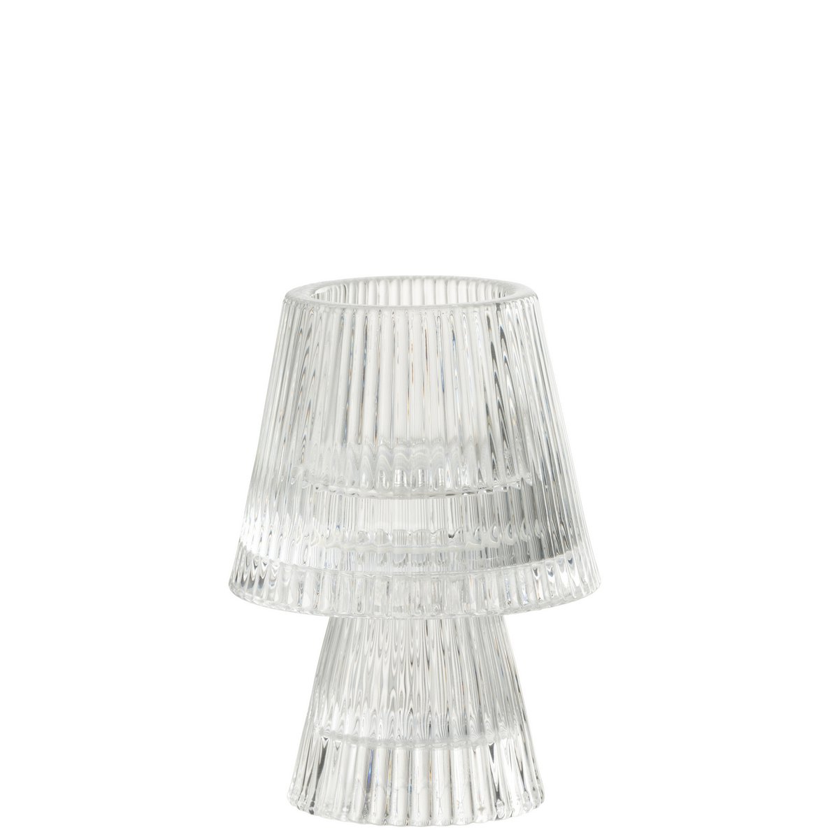 J-Line Teelichthalter Hat Glas Transparent