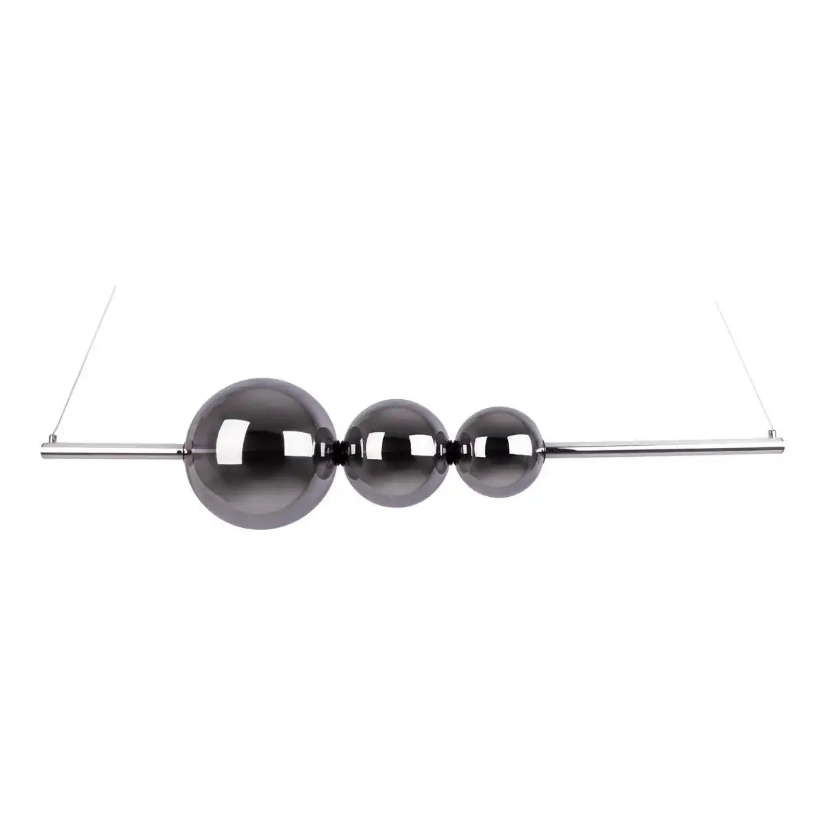 LED Pendelleuchte chrom "NOVA" aus chromfarbenem Metall, Kunststoff und Rauchglas, mit fest verbauten LEDs, ca. 105 cm lang