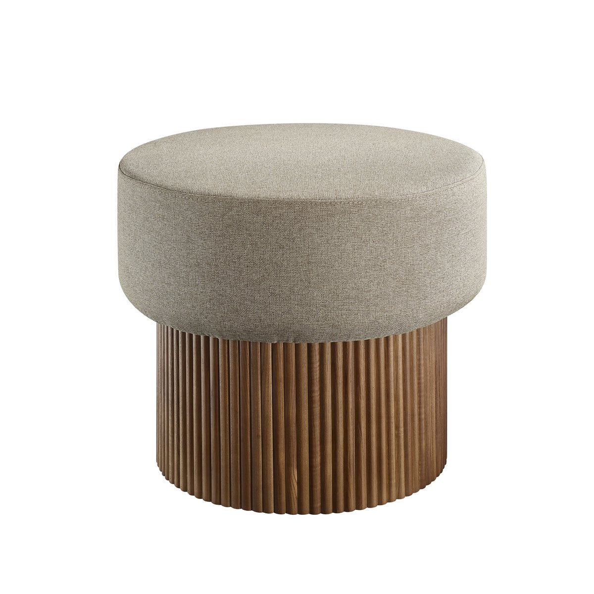 Sitzpouf mit Stauraum Ø 50 cm Walnuss/Braun