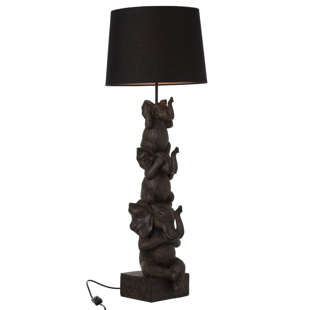 J-Line Lampe 3 Elefanten – Polyresin – braun