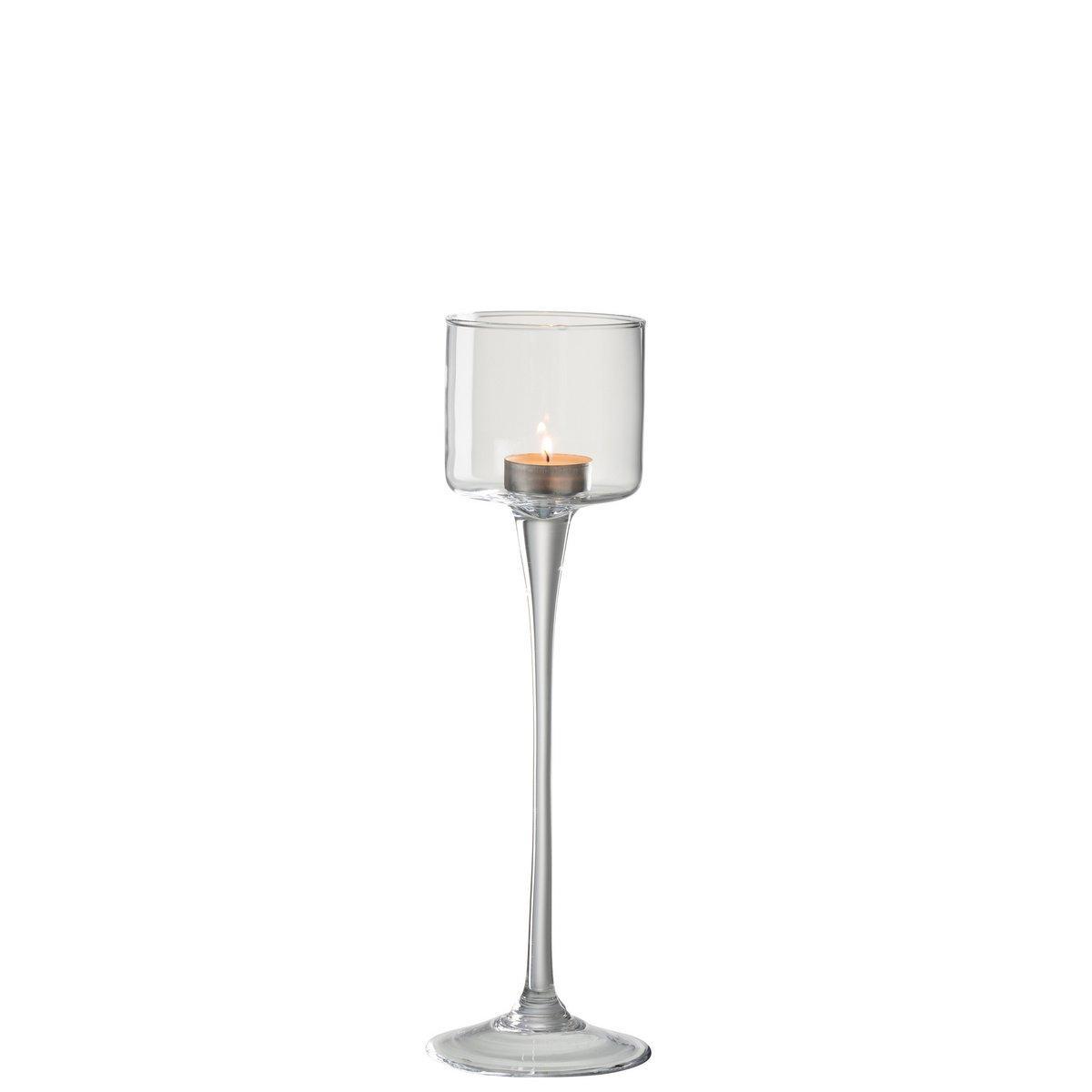 J-Line Laterne auf Sockel - Glas - transparent - klein