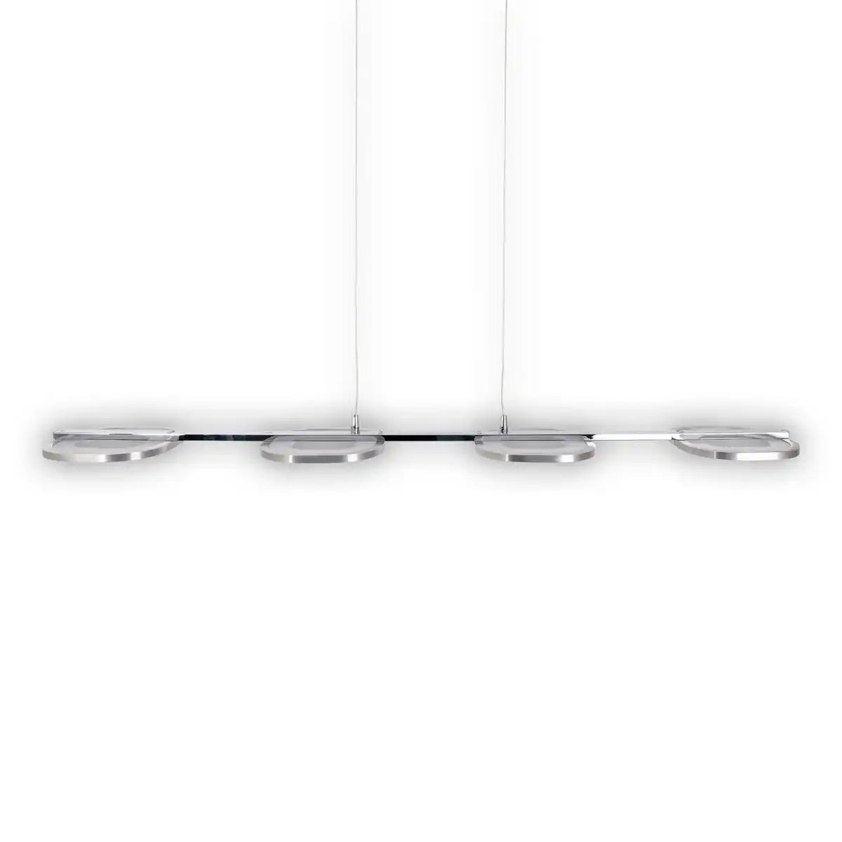 LED Pendelleuchte "BEAM" aus Metall und Kunststoff in Stahl-blank, mit integrierter LED