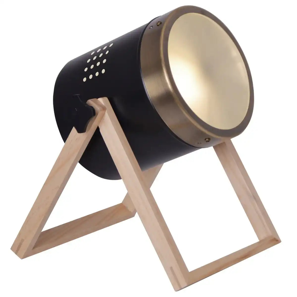 Tischleuchte "TIM" aus schwarzem Metall und satiniertem Kunststoff, mit E27-Fassung, Tischlampe für Innen, 28 cm hoch