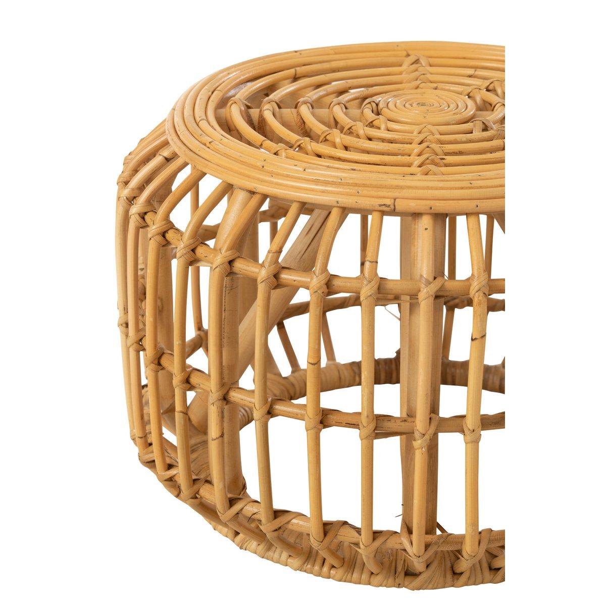 J-Line Couchtisch Harry – Rattan/Holz – Natur