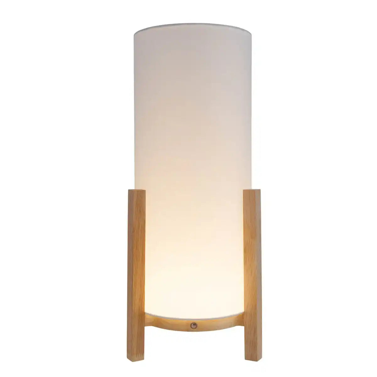 Akkutischleuchte "MADITA" 48 cm hoch, in Weiß/Natur, mit integrierter LED, dimmbar mit Berührungssensor