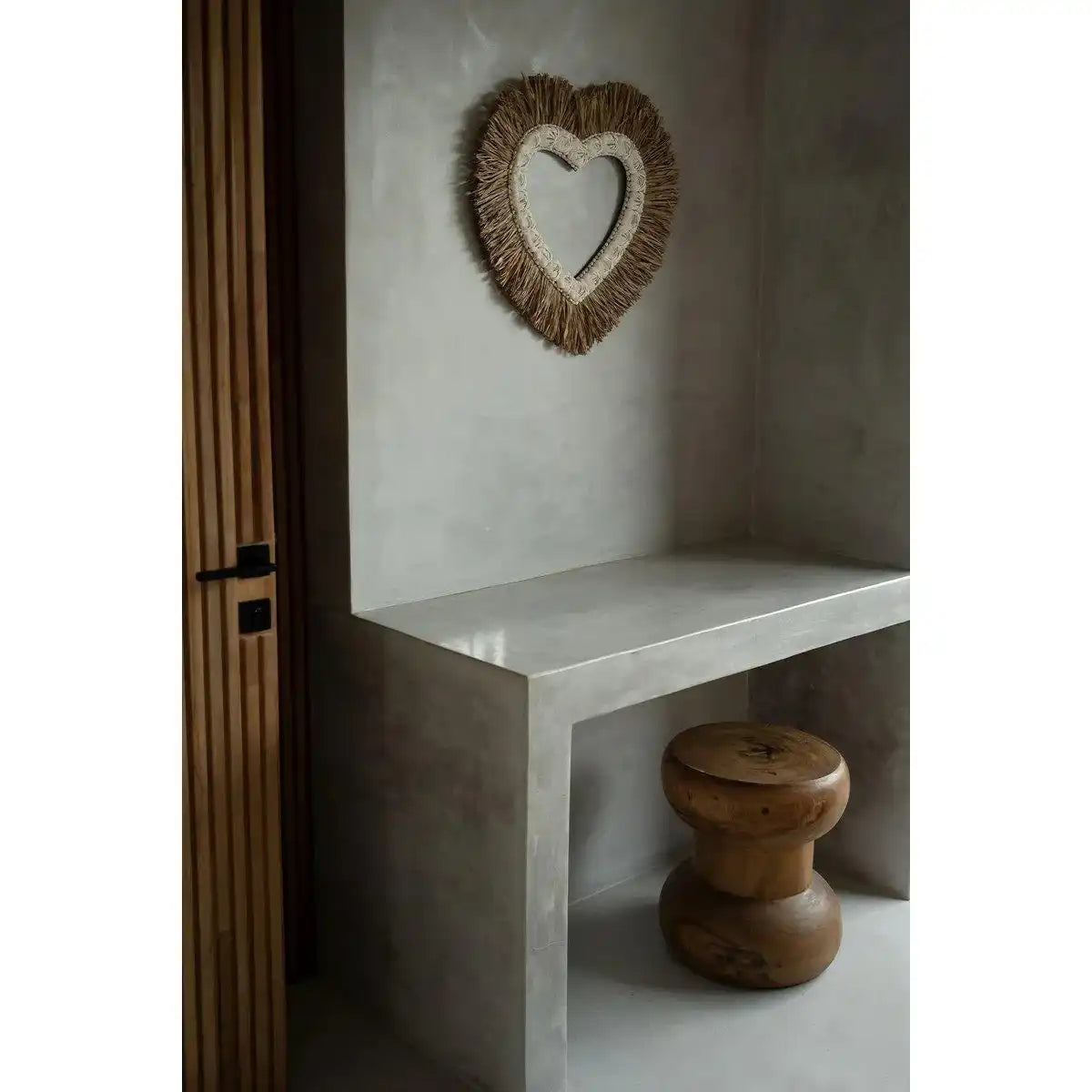 Das Raffia-Muschelherz – Naturweiß – L - HomeDesign Knaus