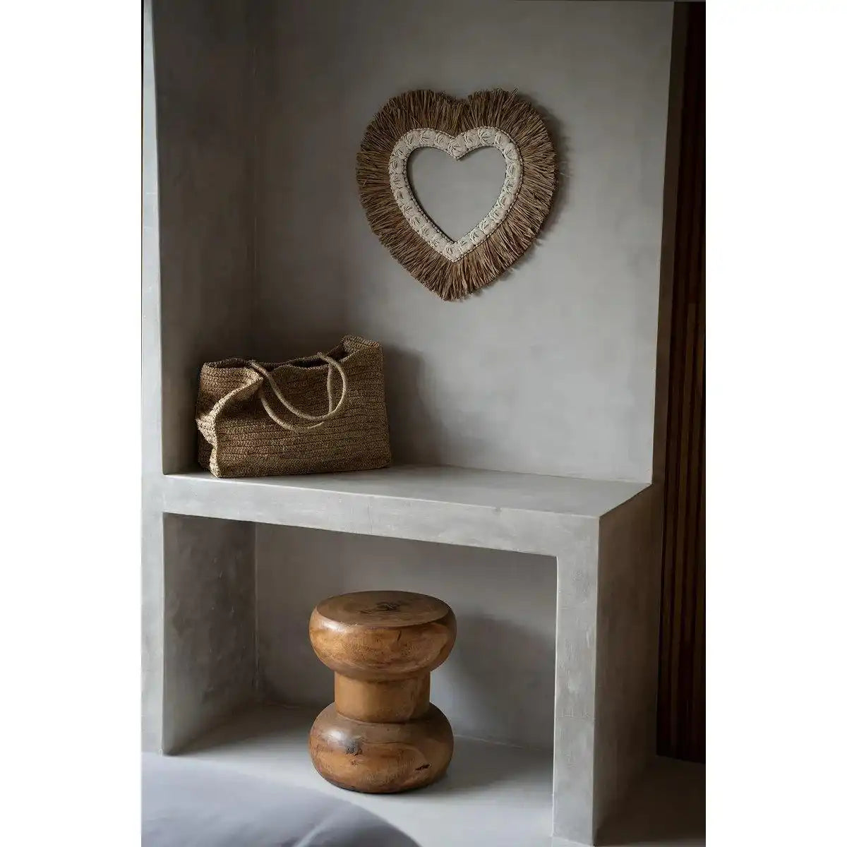 Das Raffia-Muschelherz – Naturweiß – L - HomeDesign Knaus