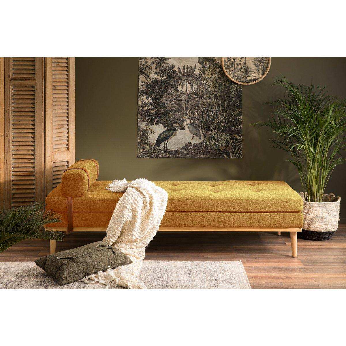 Daybed Strukturstoff gelb - HomeDesign Knaus