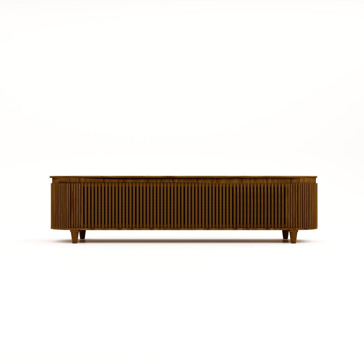 HSM Collection-TV-Möbel Tide 6 Türen-225x45x55-Braun-Mango
